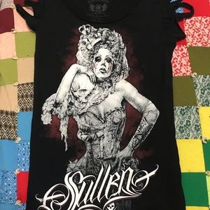 Sullen over the shoulder razor cut tee-shirt M